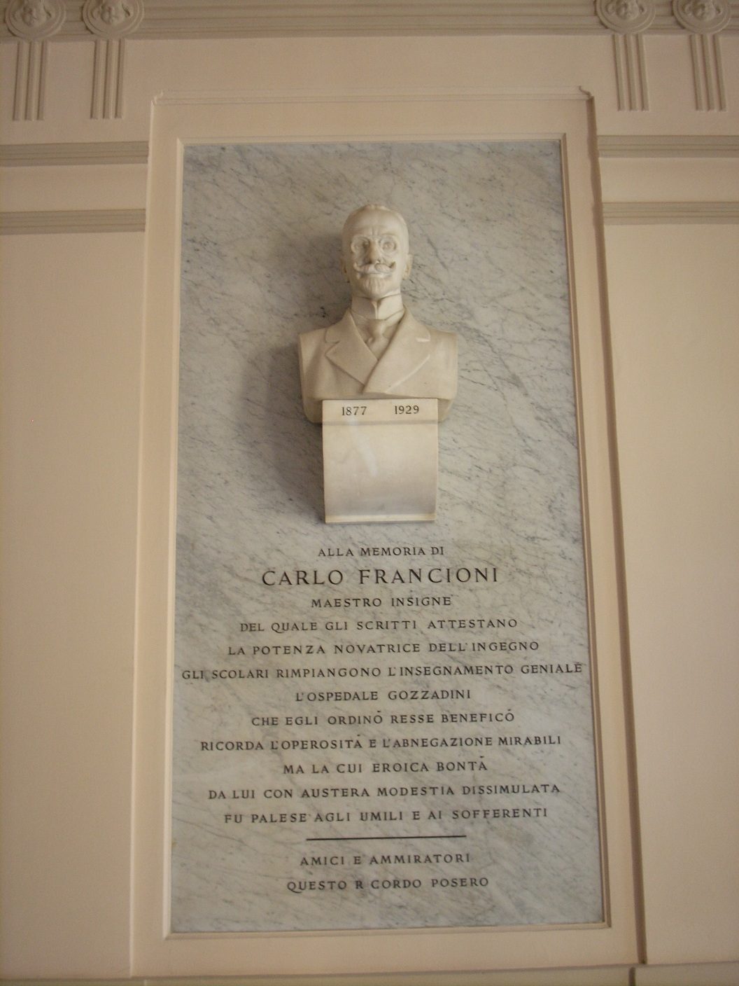 Carlo Francioni s monument, Ospedale Gozzadini, Bologna (2).JPG
